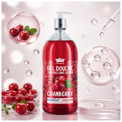 Les Petits Bains de Provence Gel Douche Surgras Cranberry 1 L