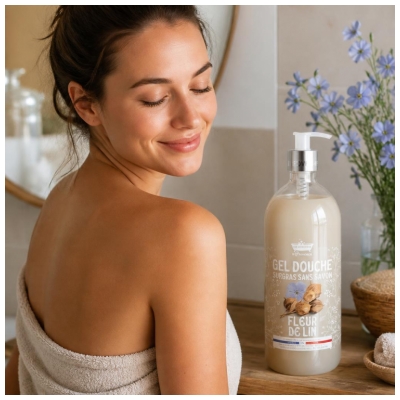 Les Petits Bains de Provence Gel Douche Surgras Fleur de Lin 1 L