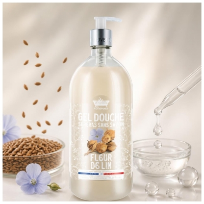 Les Petits Bains de Provence Gel Douche Surgras Fleur de Lin 1 L