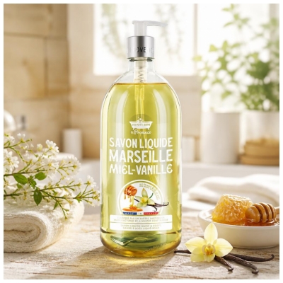 Les Petits Bains de Provence Savon Liquide Miel-Vanille 1 L