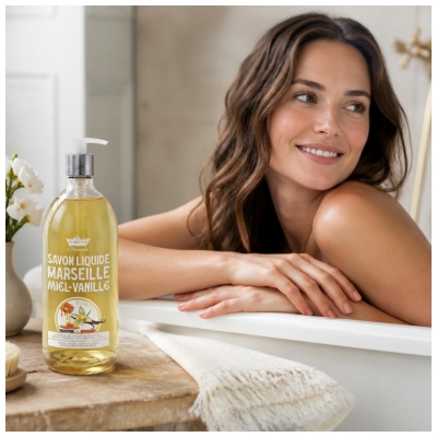 Les Petits Bains de Provence Savon Liquide Miel-Vanille 1 L