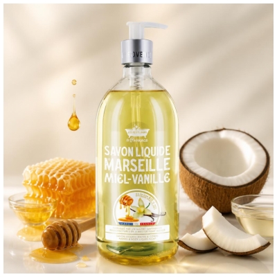 Les Petits Bains de Provence Savon Liquide Miel-Vanille 1 L