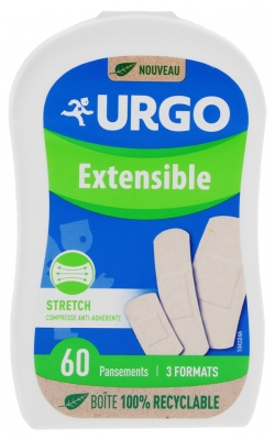 Urgo Protection Pansements - Extensible Strech - Compresse Anti-Adhérente - 60 Pansements