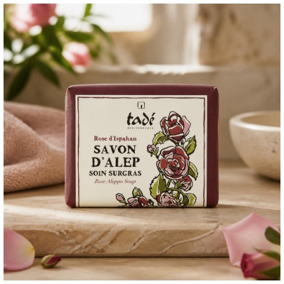 Tadé Rose d'Ispahan Savon d'Alep Soin Surgras 100 Grammes