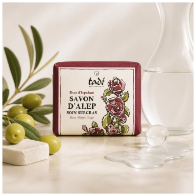 Tadé Rose d'Ispahan Savon d'Alep Soin Surgras 100 Grammes