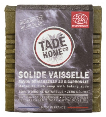 Tadé Home Savon de Marseille au Bicarbonate 25% Solide Vaisselle 250 g