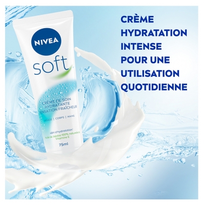 Nivea Soft Crème de Soin Hydratante Sensation Fraîcheur 75 ml 