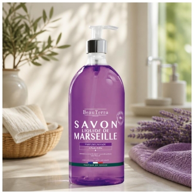 BeauTerra Savon Liquide Marseille Lavande 1 Litre