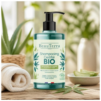 BeauTerra Shampoing Chanvre & Aloe Vera Bio 750 ML