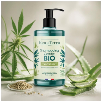 BeauTerra Shampoing Chanvre & Aloe Vera Bio 750 ML