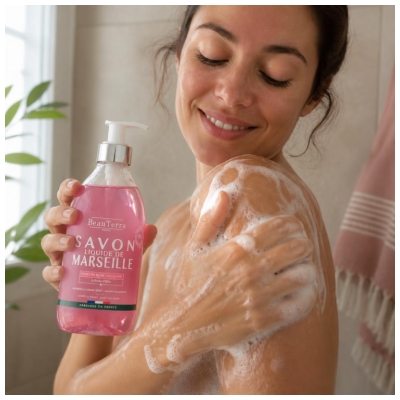 BeauTerra Savon Liquide Marseille Rose Ancienne 300 ML