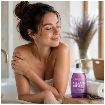 BeauTerra Savon Liquide de Marseille Lavande Toutes Peaux 300 ML