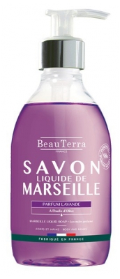 BeauTerra Savon Liquide de Marseille Lavande Toutes Peaux 300 ML