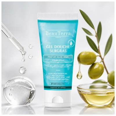 BeauTerra Gel Douche Surgras Parfum Aloe Vera 100 ML
