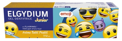 Elgydium Dentifrice Junior 7/12 Ans Emoji Arôme Tutti Frutti 50 ml