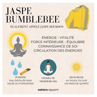 Natura Square Bracelet en Jaspe Bumblebee