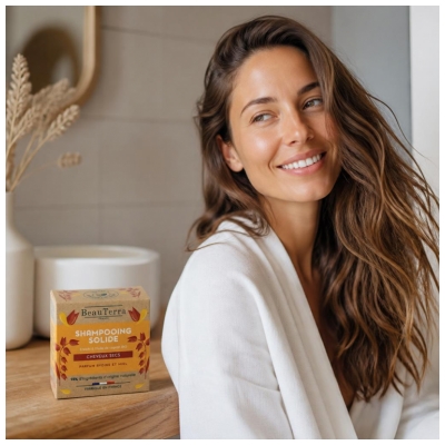 BeauTerra Shampoing Solide Cheveux Secs 75 Grammes