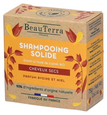 BeauTerra Shampoing Solide Cheveux Secs 75 Grammes