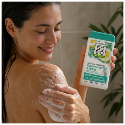 Léa Nature SO BIO étic Gel Douche Rafraîchissant Criste Marine & Cédrat Biologique 450 ML