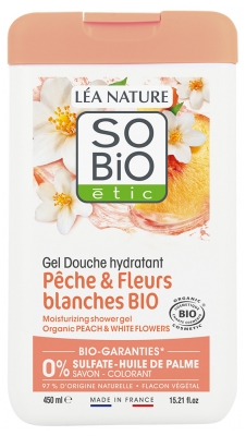 Léa Nature SO BIO étic Gel Douche Hydratant Pêche & Fleurs Blanches Biologique 450 ML