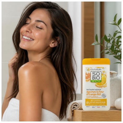 Léa Nature SO BIO étic Gel Douche Hydratant Agrumes & Fleur d'Oranger Biologique 450 ML 