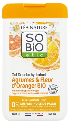 Léa Nature SO BIO étic Gel Douche Hydratant Agrumes & Fleur d'Oranger Biologique 450 ML 
