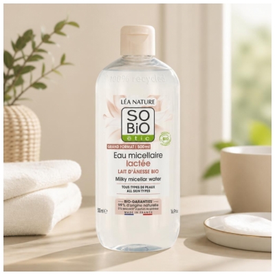 Léa Nature SO BIO étic Eau Micellaire Lactée au Lait d'Ânesse Biologique 500 ML