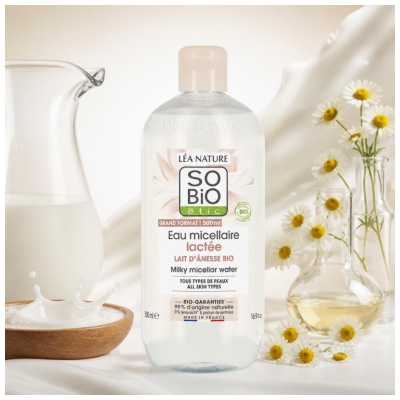 Léa Nature SO BIO étic Eau Micellaire Lactée au Lait d'Ânesse Biologique 500 ML