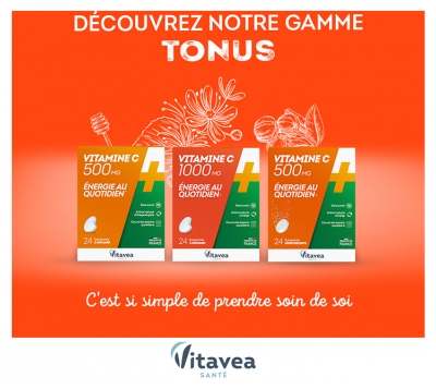 Vitavea Vitamine C 1000 mg - Énergie au Quotidien - Format Éco - 60 Comprimés