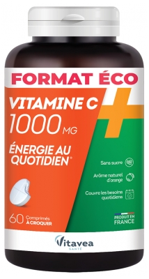 Vitavea Vitamine C 1000 mg - Énergie au Quotidien - Format Éco - 60 Comprimés
