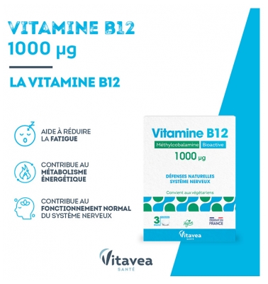 Vitavea Vitamine B12 Méthylcobalamine Bioactive 90 Comprimés