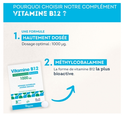 Vitavea Vitamine B12 Méthylcobalamine Bioactive 90 Comprimés