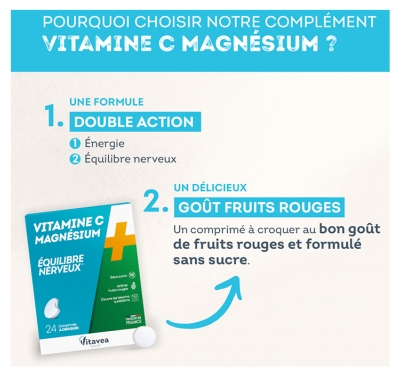 Vitavea Vitamine C + Magnesium 24 comprimés à croquer