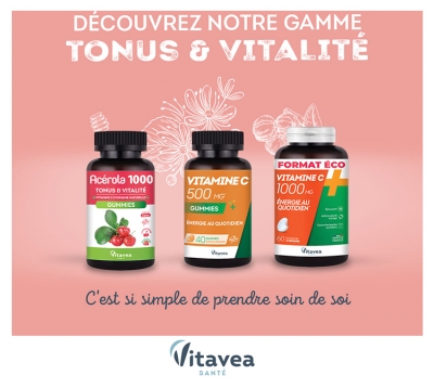Vitavea Acerola 1000 - Tonus & Vitalité - 60 Comprimés