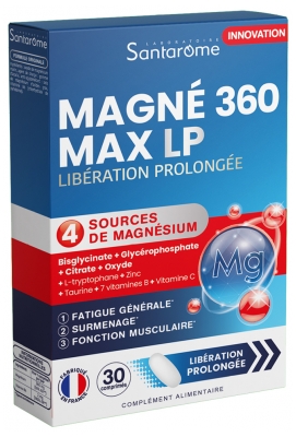 Santarome Magné 360 Max LP Libération Prolongée 30 Comprimés