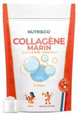 Nutri&Co Collagène Marin Type I, II et III Peau & Articulations Goût Neutre - 180 g