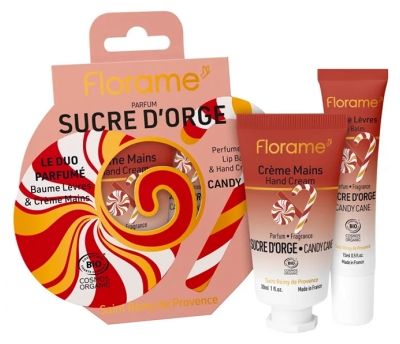 Florame Coffret Sucre d'Orge Crème Mains 30 ml + Baume Lèvres Bio 15 ml