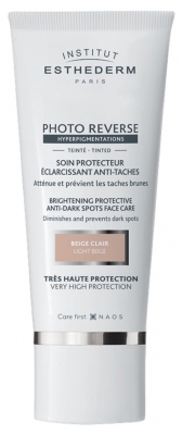 Institut Esthederm Photo Reverse Soin Protecteur Eclaircissant Anti Taches Teinté Très Haute Protection 50 ml - Teinte : Beige Clair