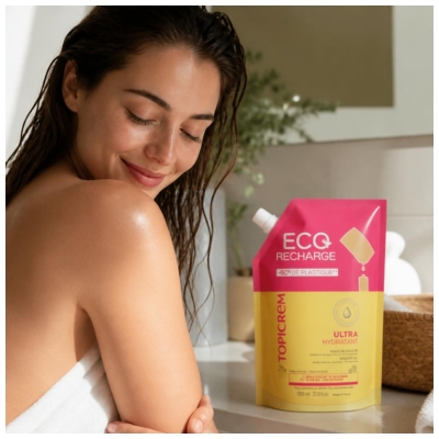 Topicrem Ultra-Hydratant Huile de Douche Peaux Sensibles et Sèches Éco-Recharge 1 Litre