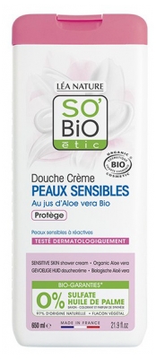 Léa Nature SO BIO étic Douche Crème Peaux Sensibles Aloe Vera Biologique 650 ML