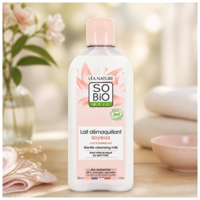 Léa Nature SO BIO étic Lait Démaquillant Soyeux Lait d'Ânesse Biologique 200 ML 