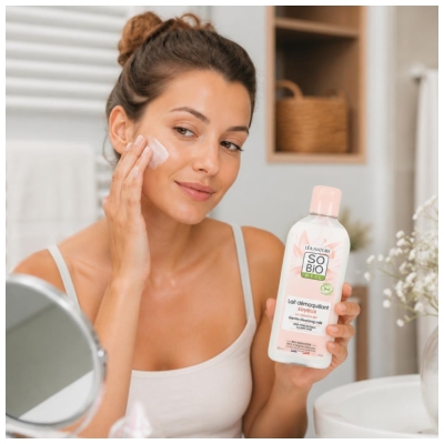 Léa Nature SO BIO étic Lait Démaquillant Soyeux Lait d'Ânesse Biologique 200 ML 