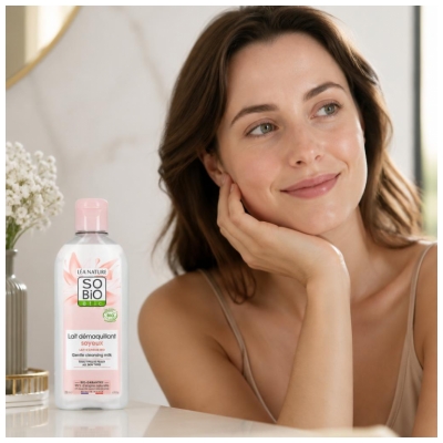 Léa Nature SO BIO étic Lait Démaquillant Soyeux Lait d'Ânesse Biologique 200 ML 
