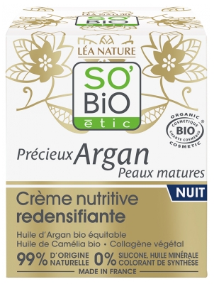 Léa Nature SO BIO étic Précieux Argan Crème Nutritive Redensifiante Nuit Peaux Matures Biologique 50 ML