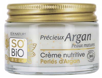 Léa Nature SO BIO étic Précieux Argan Crème Nutritive Perles d'Argan Peaux Matures Biologique 50 ML