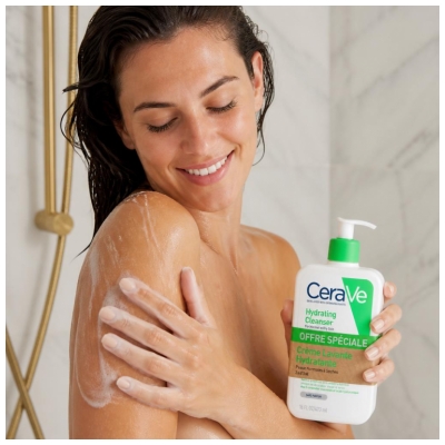 CeraVe Crème Lavante Hydratante Peaux Sèches à Très Sèches Lot de 2 x 473 ml 