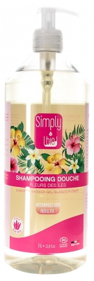 Simply Bio Shampoing Douche Fleurs des Îles Biologique 1 Litre