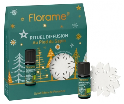 Florame Huile Essentielle Au Pied du Sapin Bio 10 ML et sa Décoration à Parfumer 7 CM