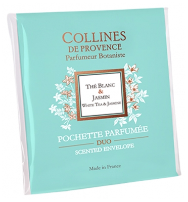 Collines de Provence Pochette Parfumée DUO 1 Unité - Parfum : Thé Blanc & Jasmin