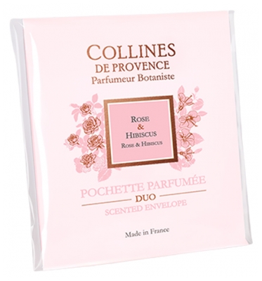 Collines de Provence Pochette Parfumée DUO 1 Unité - Parfum : Rose & Hibiscus
